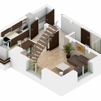 Apartament 3 camere + 3 terase, 86 mp, tip duplex